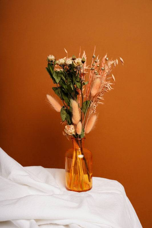 Mini Bouquet com Jarra - Rosa Laranja